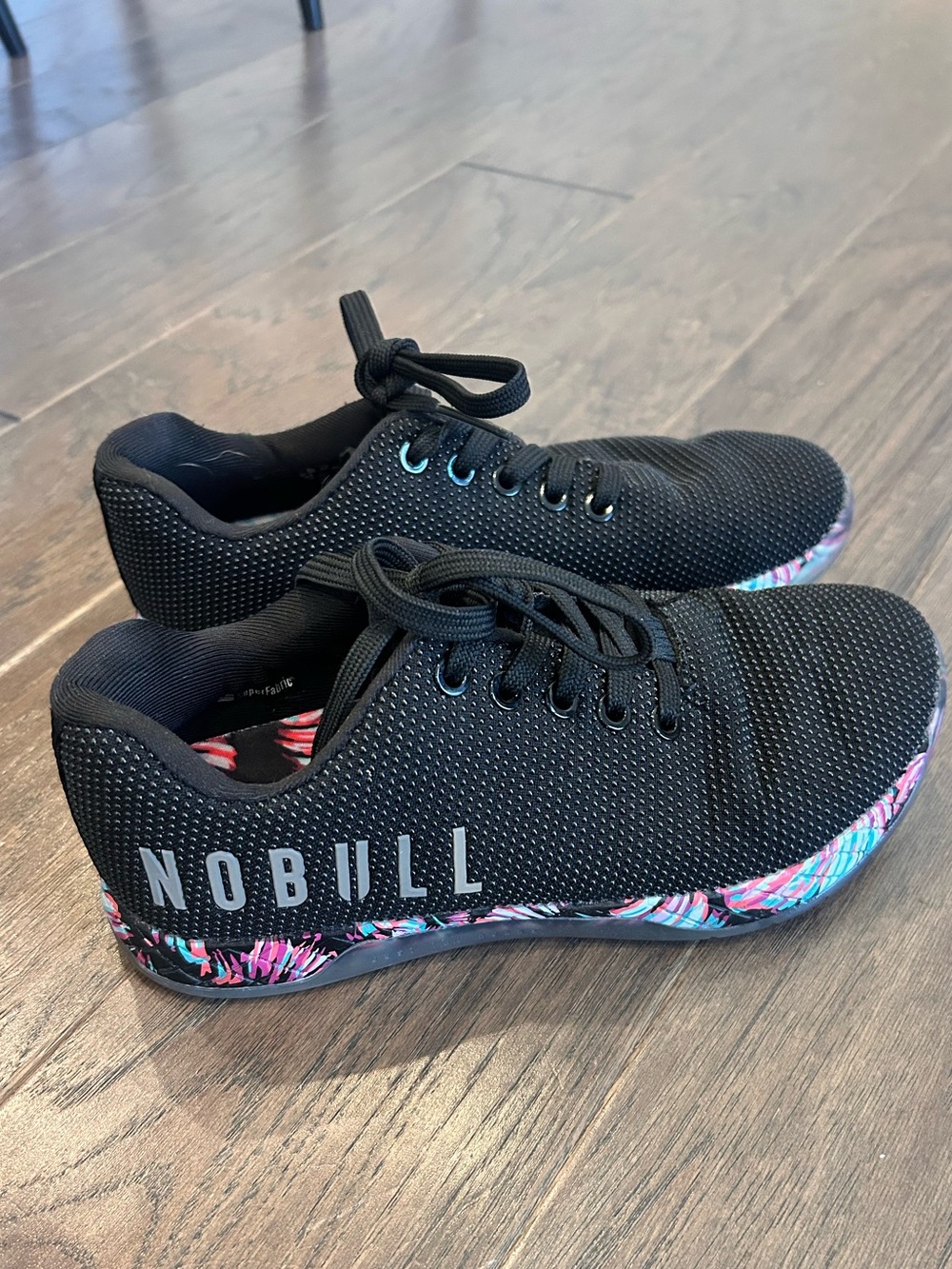 NOBULL Black Women’s Trainer with Multicolor Floral Sole Size 6.5